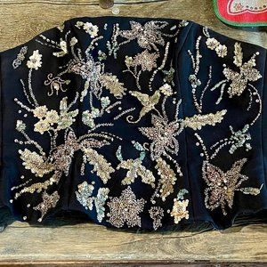 Gorgeous Vintage Bead and Sequin Strapless Satin Lined Top, by ALBERTO MAKALI